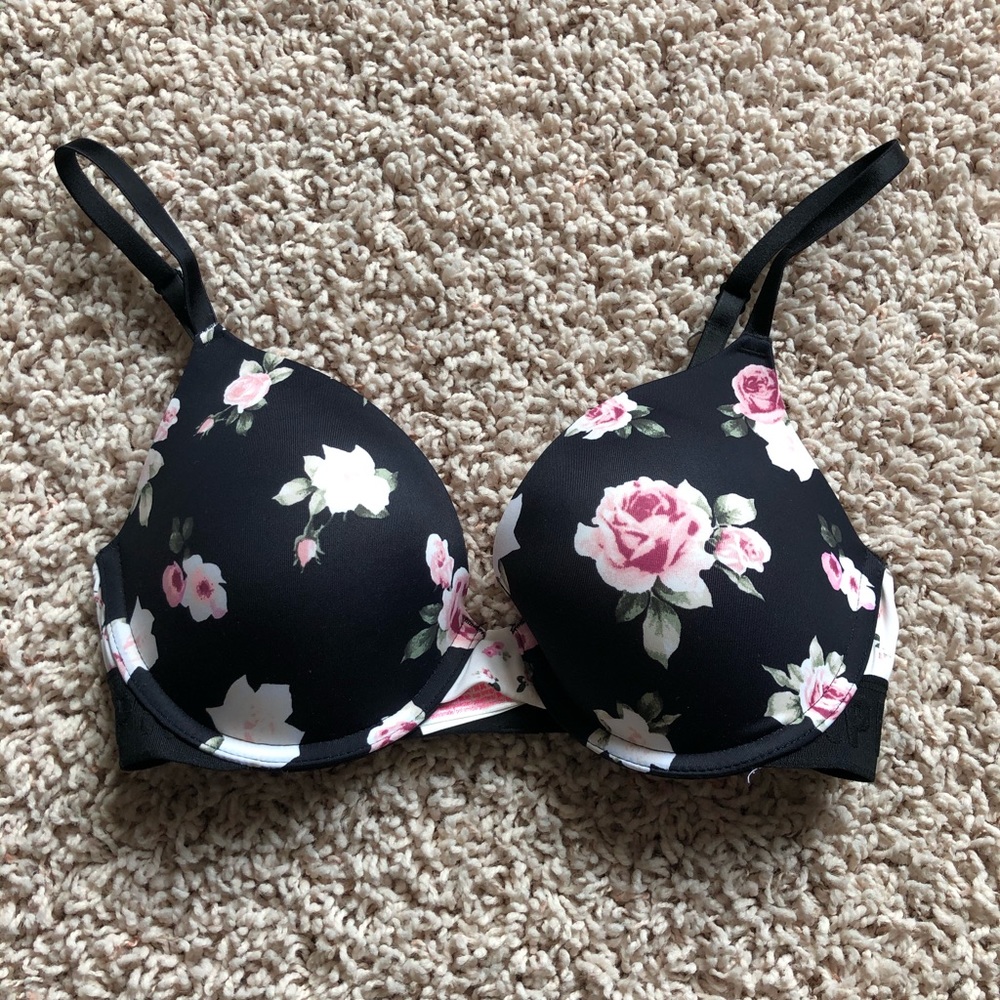 PINK floral bra - Elastic Band